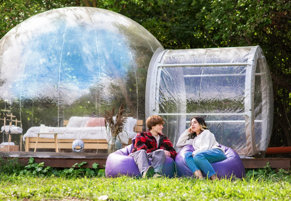 luxurious outdoor single tunnel inflatable bubble tent